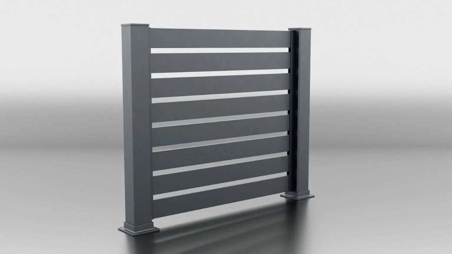 Modell Alu-Lattenzaun mit Abstand